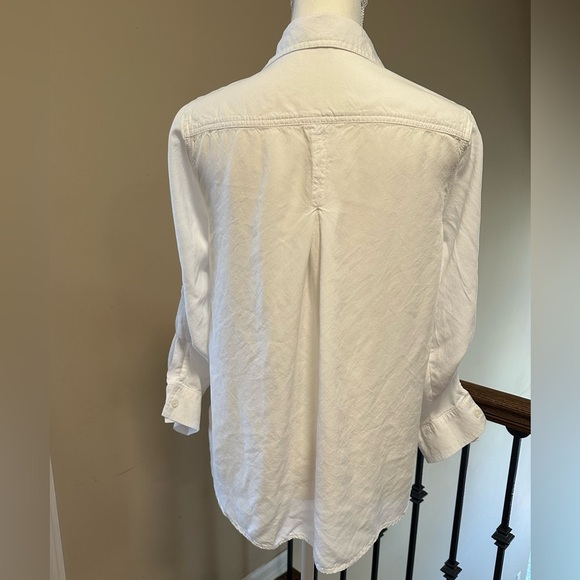 Velvet Heart Women’s White Button Down Shirt Rayon Roll Tab Sleeve Size Small - Picture 5 of 7